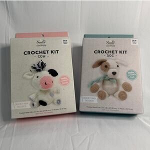 (2) Needle Creations Crochet Kits (Cow and Dog) New in Box